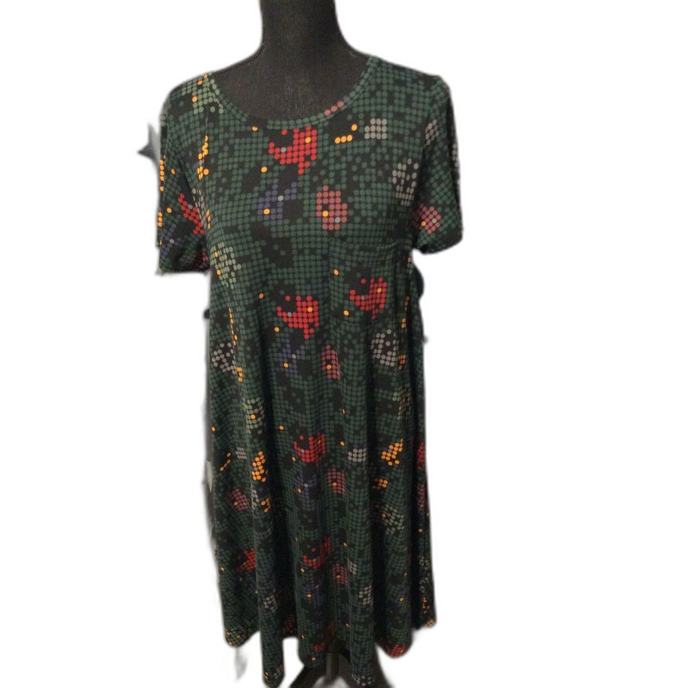 New NWT LuLaRoe Carly Large L Print Dress High Low Asymmetrical Polka Dots